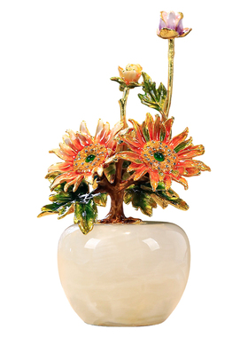 【招财】向日葵珐琅彩高端摆件