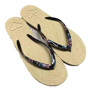 现货ROXY2026夏季新款植物花卉鞋带凉拖鞋女时尚百搭仙女风人字拖