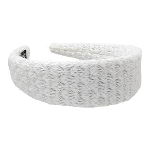 韩系蓝色菱格宽边发箍女秋冬高颅顶压发头箍日常通勤洋气百搭头饰