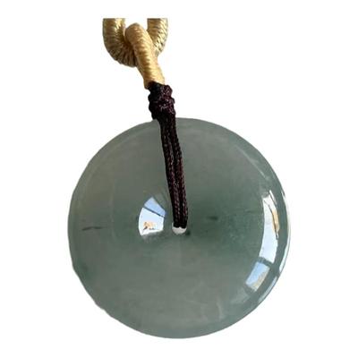 缅甸A货翡翠冰胶蓝色飘花平安扣