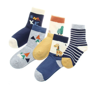 六指鼠儿童袜子男童秋冬款无骨棉袜中大童男孩学生高筒袜运动长袜