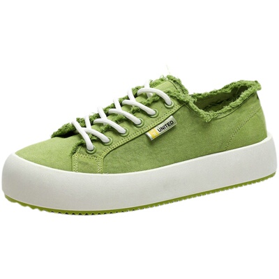 小白鞋男鞋子帆布鞋厚底圆头学生低帮时尚薄款透气夏季青少年板鞋