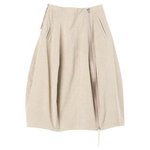 ALL BEINGS2025AW秋季设计师新款宽松廓形棉感拉链花苞半身长裙