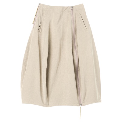 ALL BEINGS2025AW秋季设计师新款宽松廓形棉感拉链花苞半身长裙