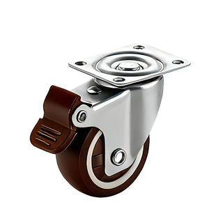 万向轮超静音1寸定向轮高承重脚轮万向滑轮橡胶轮1.5寸平底轮滚轮