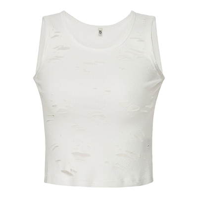 R13TANK极简撕裂破洞坦克背心