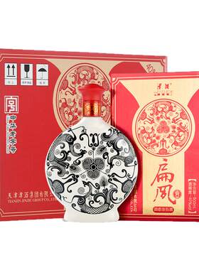 津酒40度扁凤壶 浓香型白酒粮食酿造节日送礼 500ml*6瓶整箱装