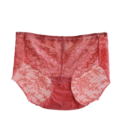 一片式无缝蕾丝：出口中腰三角裤