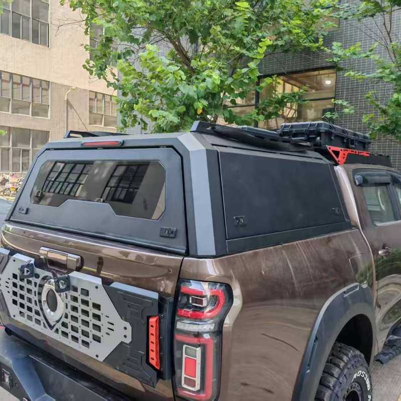 适用吉普角斗士皮卡锰钢分体出口拼装光板三开门高盖后箱盖改装件