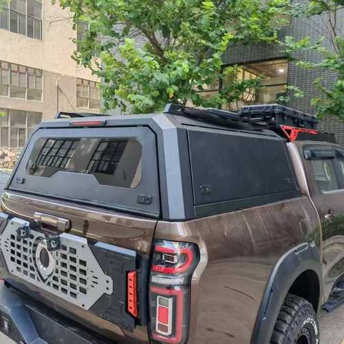 适用吉普角斗士皮卡锰钢分体出口拼装光板三开门高盖后箱盖改装件