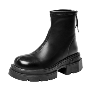 Semir切尔西靴女2025新款秋冬厚底马丁靴女英伦风高跟短靴瘦瘦鞋