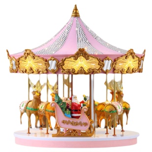 新款美国Mr.Christmas布麋鹿游乐马音乐盒女朋友节日旋转礼品摆件