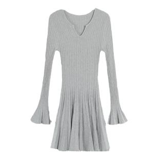 pusumede 莫斯里小调 针织连衣裙女高级感修身内搭打底毛衣裙子