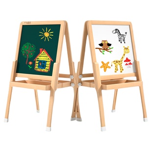画架儿童家用教学可擦磁吸展示画画神器榉木质折叠支架子素描小学生涂鸦书写字全套装小黑板白板户外写生画板