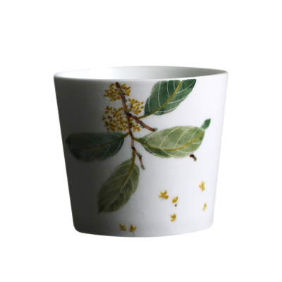 桂花手绘杯高颜值家用餐具杯子