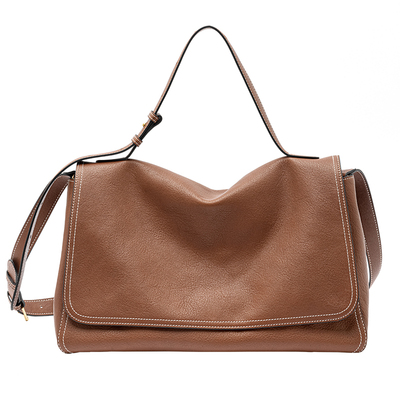 【明星同款】VH女包知行公文包轻奢植鞣头层牛皮通勤大容量单肩包