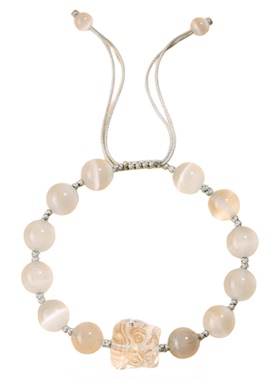 【普陀山官方】银曜石醒狮手链