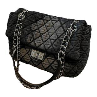 2025新款潮水墨染牛仔流浪包菱格链条包短途旅行斜挎秋冬单肩包