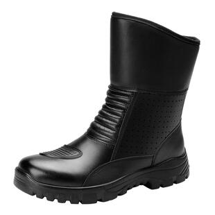 3516冬季保暖骑行鞋羊毛靴男士高帮摩托靴户外机车防寒防滑挂挡鞋