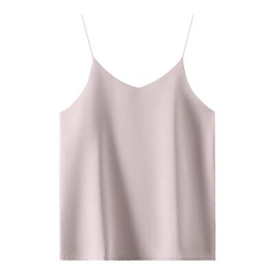 吊带背心女内搭西装仿真丝白黑色打底衫夏缎面仿真丝醋酸上衣V领