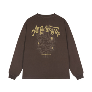 有志者UZIS美式长袖T恤男复古投篮服宽松圆领篮球运动打底衫[怒放