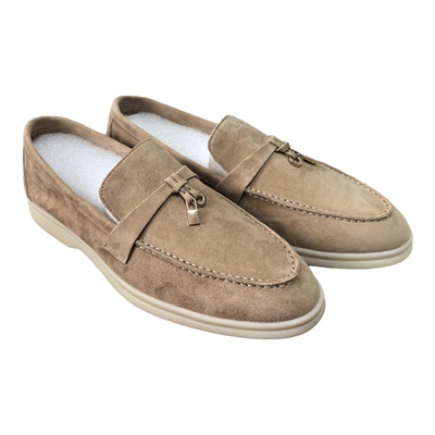 羊皮英伦风锁扣一脚蹬乐福鞋