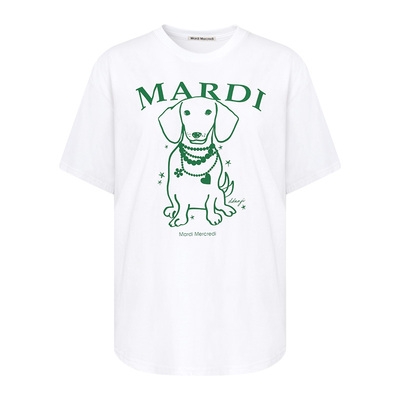 MardiMercredi正脸珍珠小狗t恤
