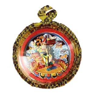 格萨尔王擦擦西藏手绘 立体唐卡佛像嘎乌盒吊坠 可挂编绳车挂项链