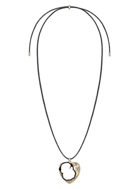 SANHENG简约时尚爱心纹理皮绳百搭高级感小众设计项链