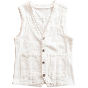 牛仔马甲女春秋新款短款秋冬无袖外搭学生背心坎肩夏秋季女士外套