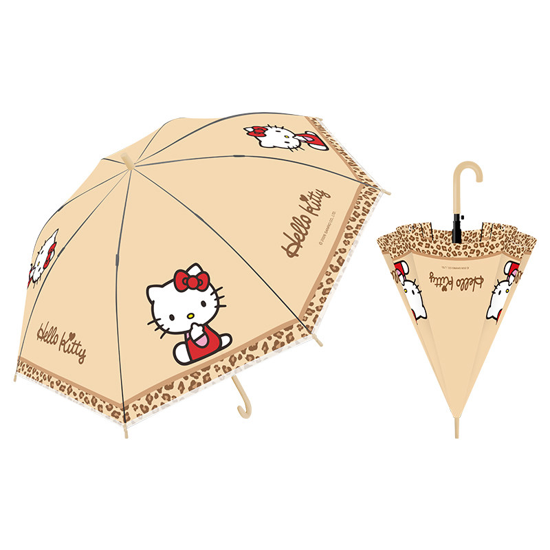 三丽鸥正版凯蒂猫豹纹磨砂雨伞女