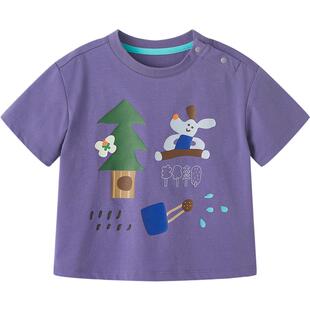 【冰氧棉】博睿恩儿童短袖春夏款男女宝宝凉感T恤透气短袖