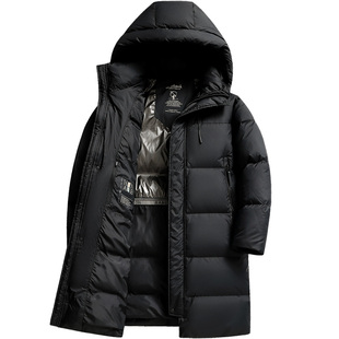 雪中飞过膝长款羽绒服男加厚保暖高充绒轻盈面包服中青年冬季外套