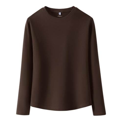 班尼路圆领打底衫女内搭2025新款秋正肩修身柔软亲肤上衣长袖T恤Q