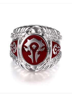 魔兽世界部落戒指 男士戒指 魔兽周边钛钢饰品 WOW部落现货包邮