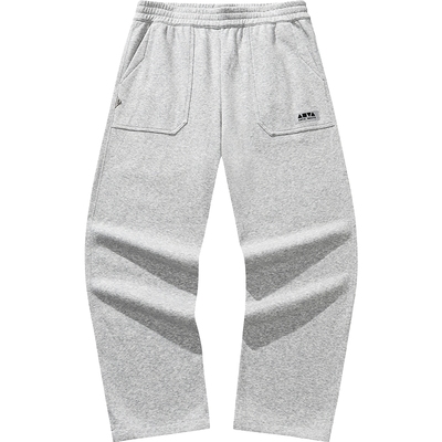 安踏休闲长裤男士秋冬新款加绒保暖宽松阔腿裤百搭卫裤172548301N