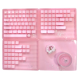 猫尔本双色键帽水晶双层透明MAO高度十字可爱女生主题果冻键帽