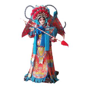 中国风礼品绢人娃娃唐人坊京剧人物送老外工艺品玩偶穆桂英摆件