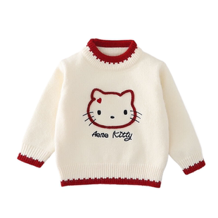 儿童毛衣女款加绒洋气中小童2025新款宝宝秋冬装女童针织内搭套头