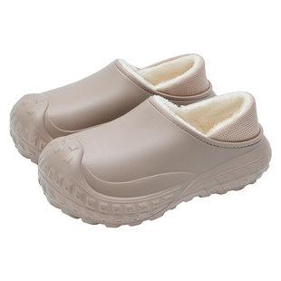 厚底保暖棉拖鞋男士2026新款冬季外穿全包跟加绒防水防滑棉鞋女款