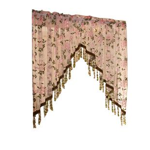 复古软装半截门帘高定刺绣花卉刺绣氛围感门帘免打孔拱形门帘纱帘