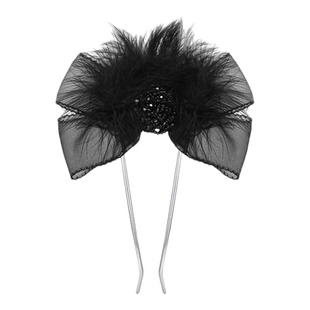 shes茜子轻简优雅蝴蝶结羽毛U型发簪高级感盘发簪子女发饰品