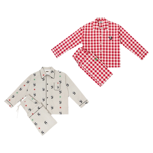 tbh野兽派家居熊猫嘭嘭加厚全棉法兰绒家居服套装可外穿情侣睡衣