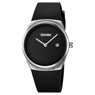 时刻美时尚休闲防水单日历腕表学生简约外贸男女中性超薄手表2针