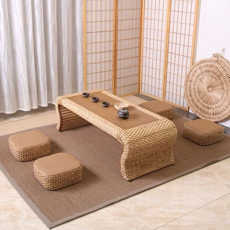 日式藤编茶几榻榻米桌茶桌阳台桌炕几飘窗桌家用编织矮桌简约组合