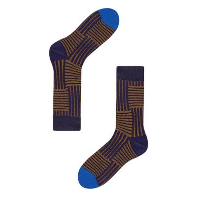 拼色扭扭袜粗针中筒袜情侣