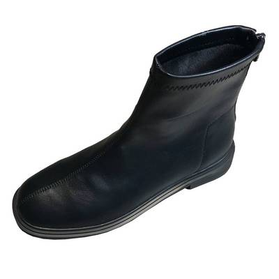 短筒2025年新款拼接拉链春秋单靴