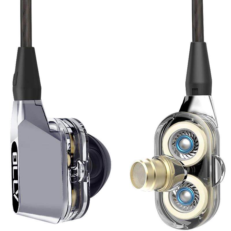 VJJB V1S经典发烧双动圈重低音耳机HIFI入耳式音乐K歌V1高性能塞