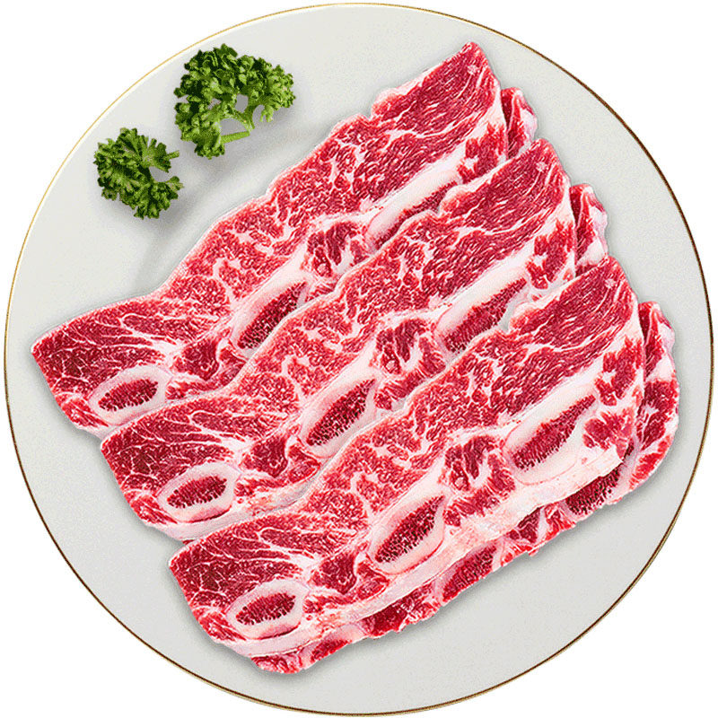 澳洲谷饲牛仔骨原切牛排澳大利亚新鲜牛扒牛肉带骨牛小排年货送礼
