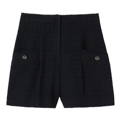 SANDRO宽松高腰粗花呢短裤